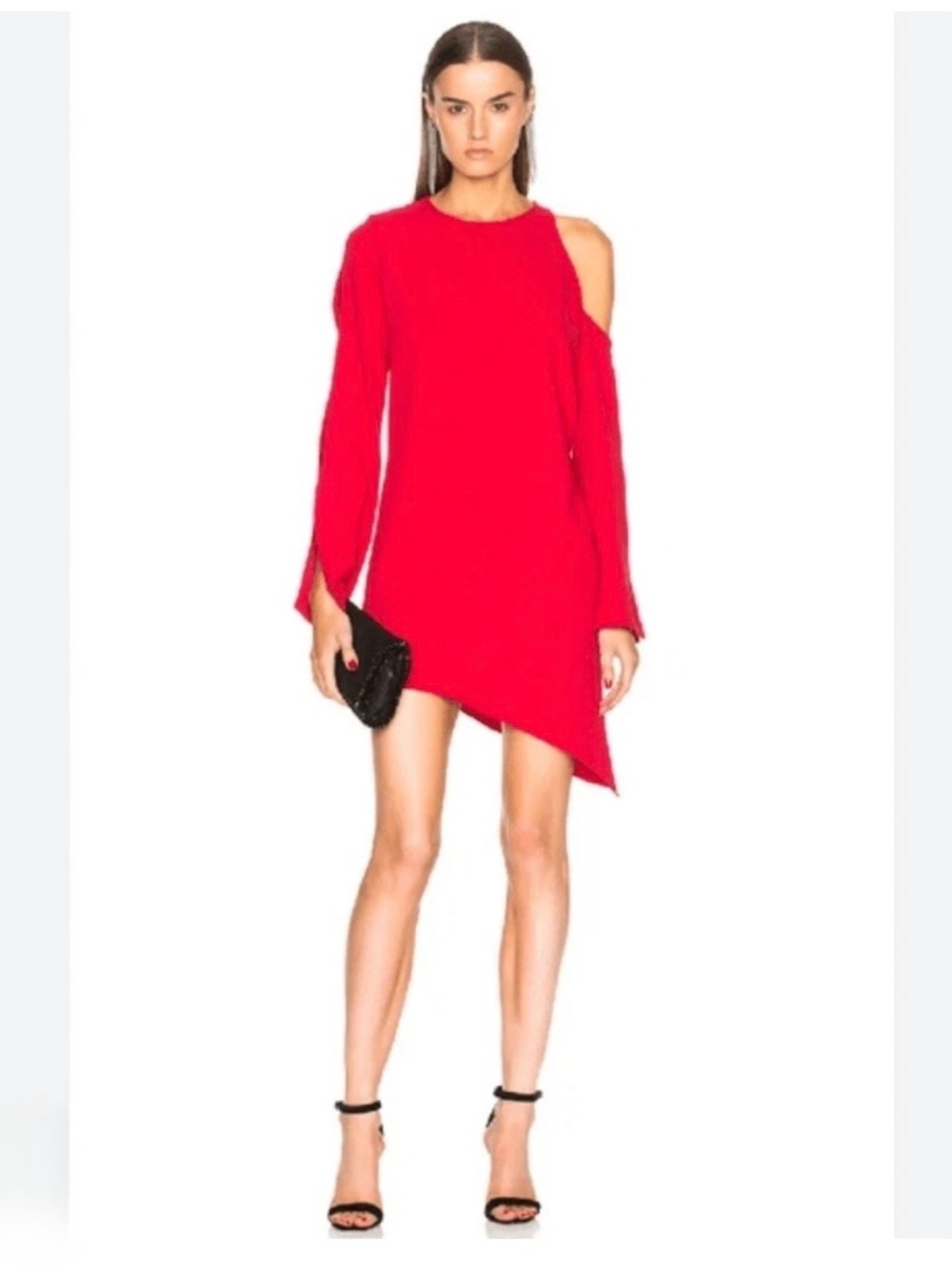 IRO “Awati” Poppy Red One-Shoulder Mini Dress NWT Size 34 / XS | $535 Retail